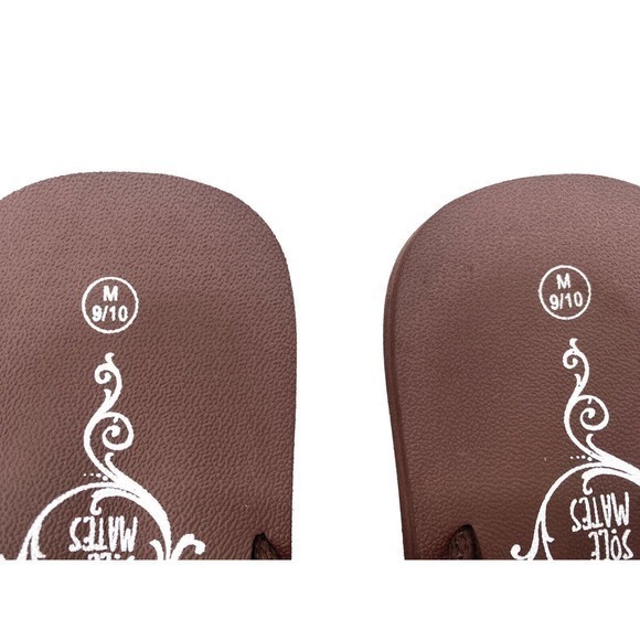 NEW Sole Mates‎ Men’s Flip Flops Sandals NEW Brown Size 9/10 - Picture 8 of 10
